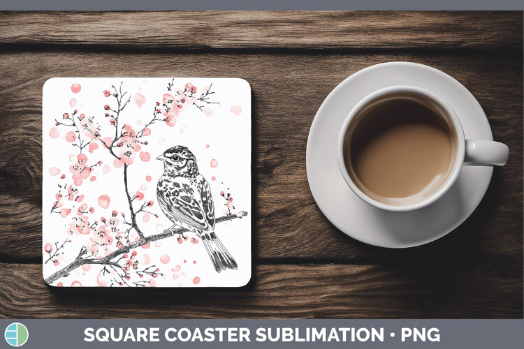 GorgeousWoodland Sakura Square Coaster design.