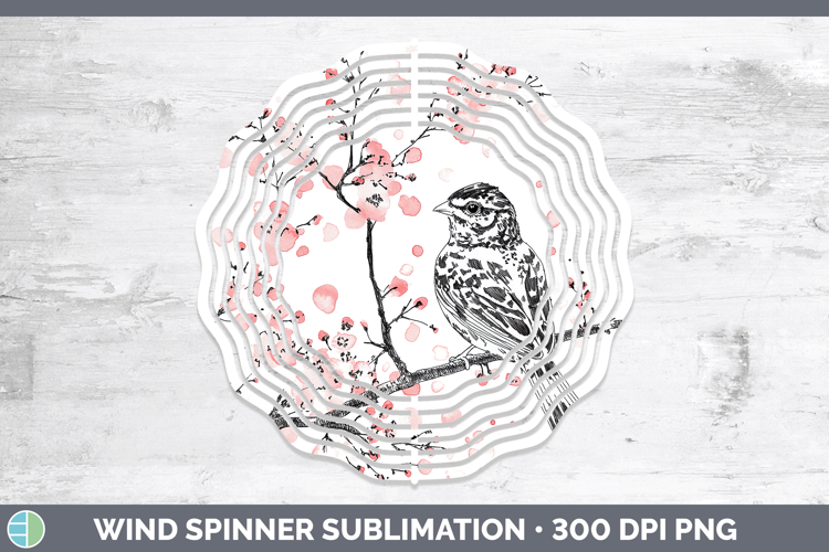 Woodland Sakura Grouse Wind Spinner Sublimation Spinner Desi