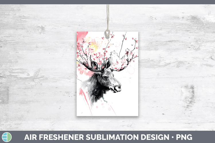 Woodland Sakura Moose Air Freshener Sublimation Car Freshene