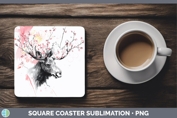 GorgeousWoodland Sakura Square Coaster design.