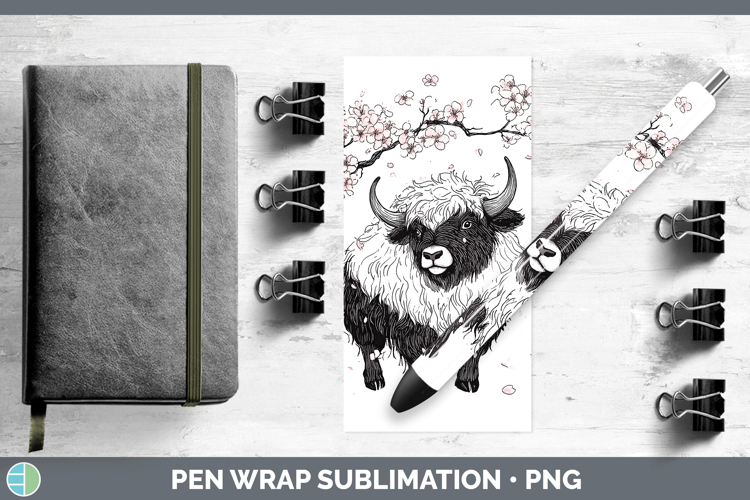 Woodland Sakura Musk Ox Pen Wrap Sublimation Pen Designs