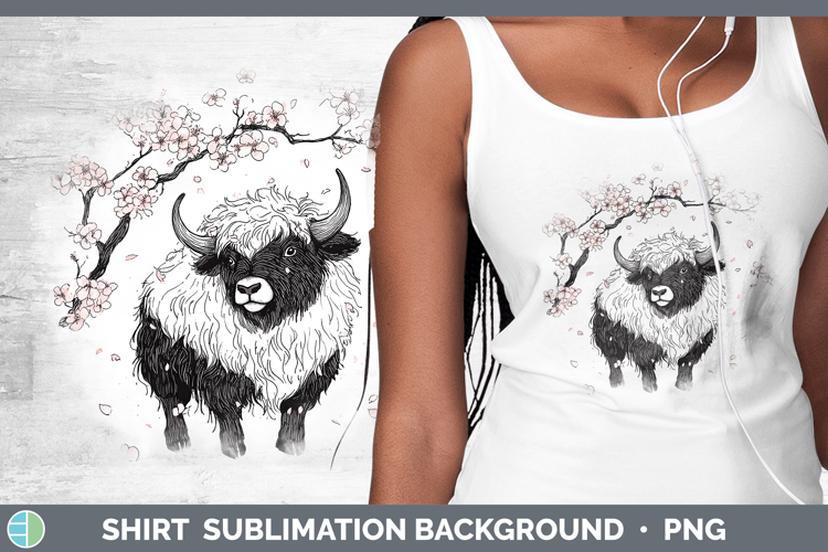 Woodland Sakura Musk Ox Shirt Sublimation Sublimation Backgr