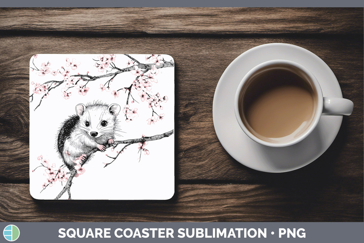 GorgeousWoodland Sakura Square Coaster design.