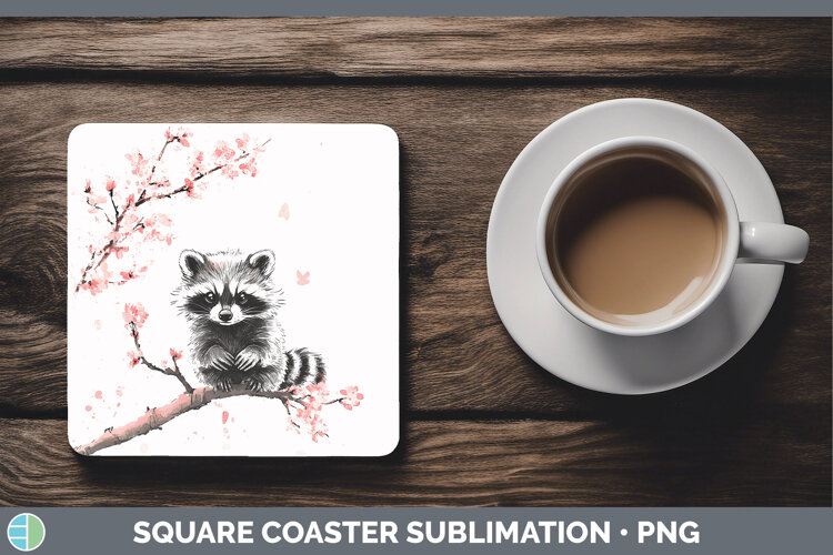 GorgeousWoodland Sakura Square Coaster design.
