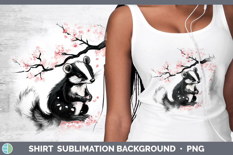 Woodland Sakura Skunk Shirt Sublimation Sublimation Backgrou