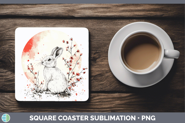 GorgeousWoodland Sakura Square Coaster design.