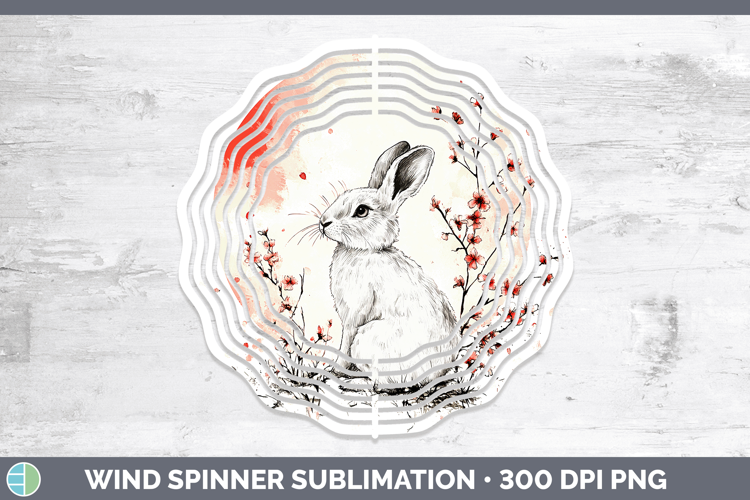 Woodland Sakura Snowshoe Hare Wind Spinner Sublimation Spinn