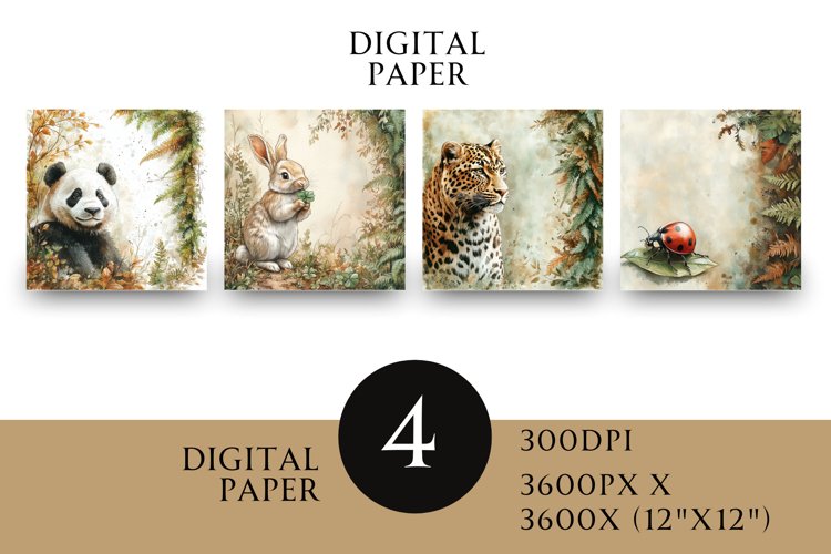 Woodland Scrapbook Square Paper Junk Journal