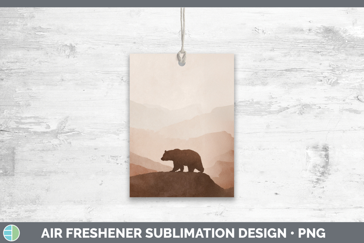 Grizzly Bear Air Freshener Woodland Silhouette Sublimation C