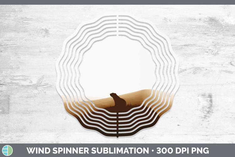 Groundhog Wind Spinner Woodland Silhouette Sublimation Spinn