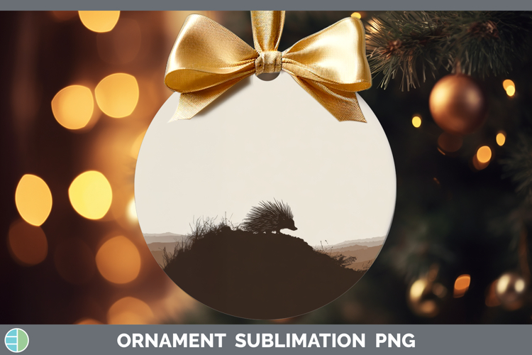 Porcupine Ornament Woodland Silhouette Sublimation Bauble De