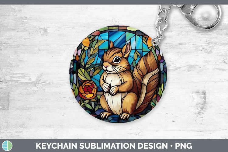 GorgeousWoodland Stained Glass Keychain design.