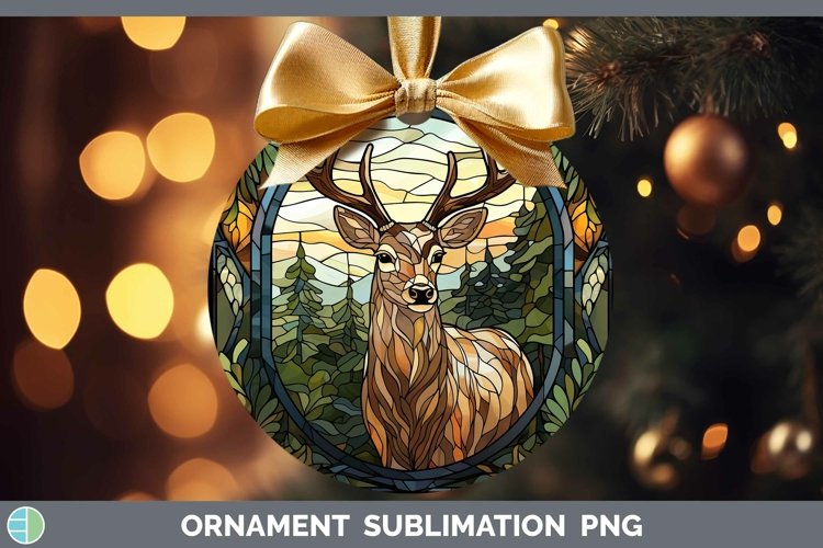 GorgeousWoodland Stained Glass Ornament design.