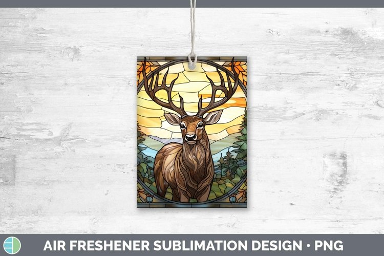 Woodland Stained Glass Elk Air Freshener Sublimation Car Fre