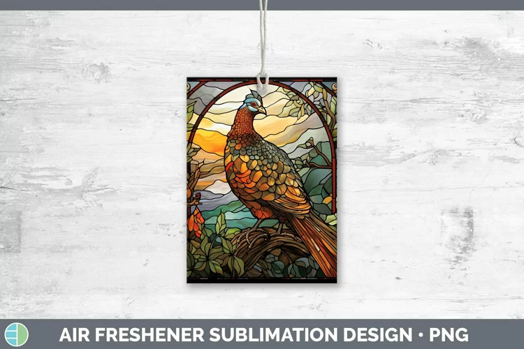 Woodland Stained Glass Grouse Air Freshener Sublimation Car