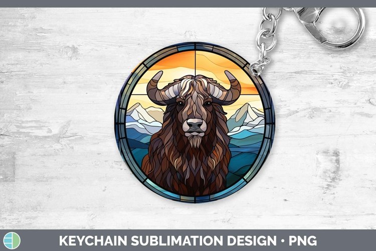 GorgeousWoodland Stained Glass Keychain design.