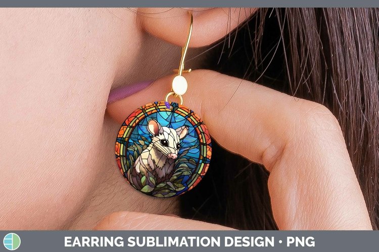 GorgeousWoodland Stained Glass Round Earrings design.