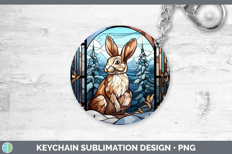 GorgeousWoodland Stained Glass Keychain design.