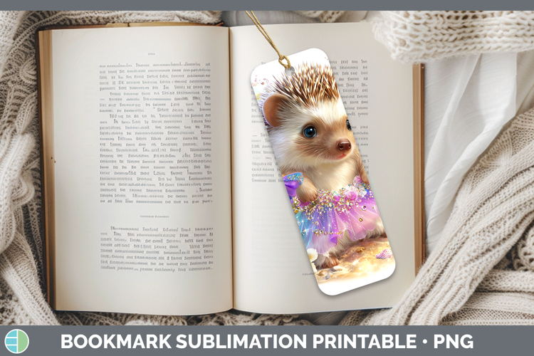 Woodland Summer Beach Porcupine Bookmark Sublimation Printab