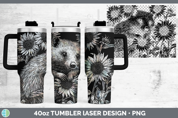 Woodland Sunflower Opossum Laser 40oz Tumbler Sublimation Tu