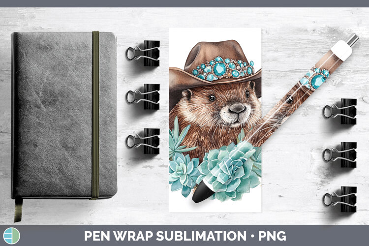 GorgeousWoodland Teal Cowboy Pen Wrap design.