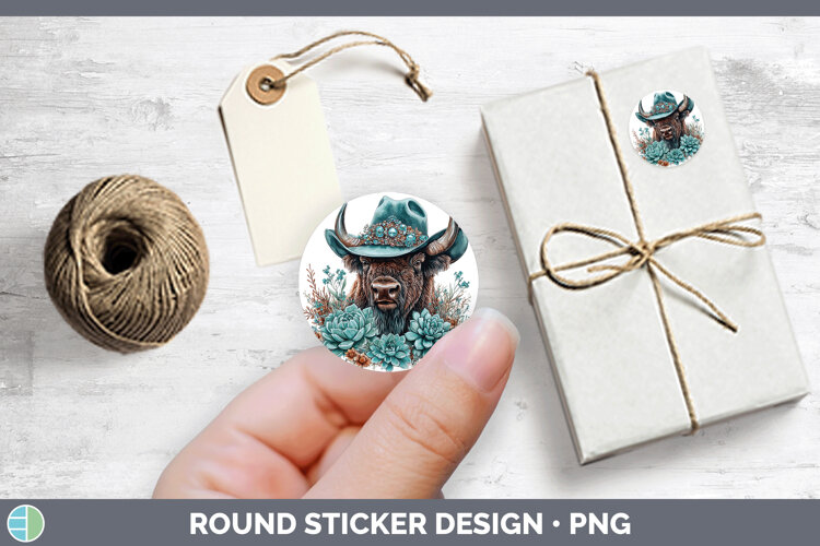 GorgeousWoodland Teal Cowboy Stickers design.