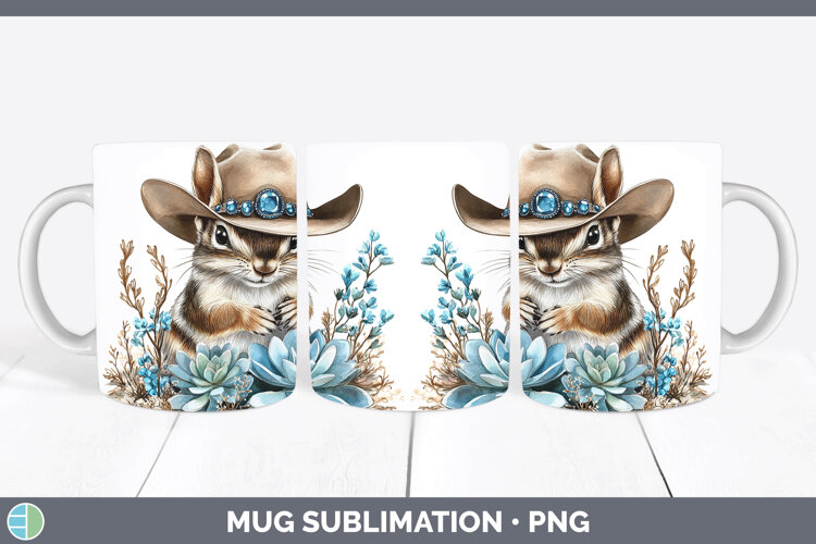 GorgeousWoodland Teal Cowboy Mug Wrap design.