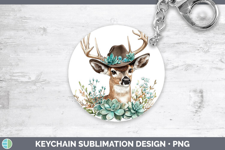 GorgeousWoodland Teal Cowboy Keychain design.