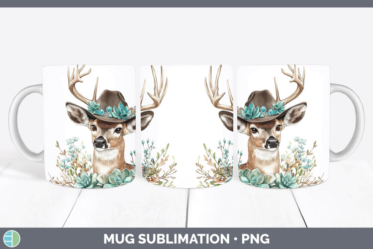 GorgeousWoodland Teal Cowboy Mug Wrap design.