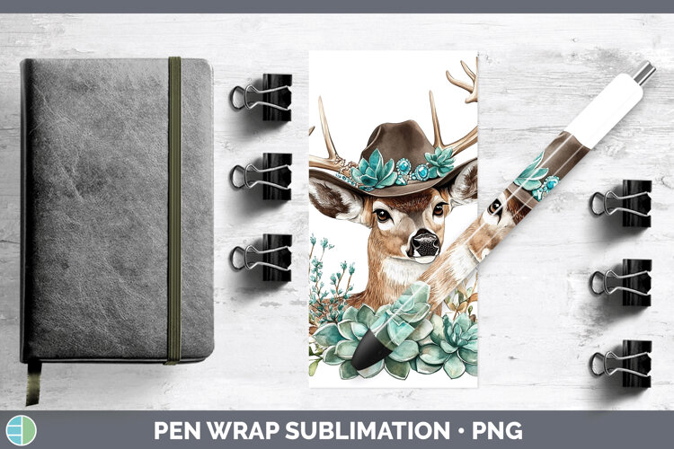 GorgeousWoodland Teal Cowboy Pen Wrap design.