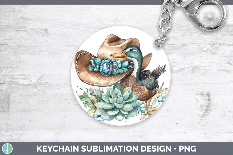 GorgeousWoodland Teal Cowboy Keychain design.