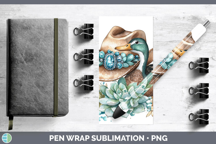 GorgeousWoodland Teal Cowboy Pen Wrap design.