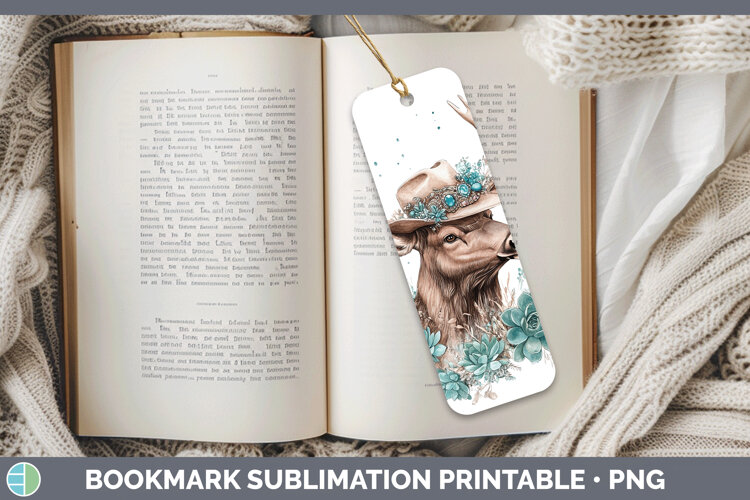 GorgeousWoodland Teal Cowboy Bookmark design.