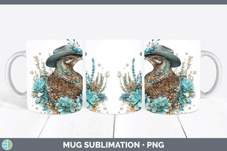 GorgeousWoodland Teal Cowboy Mug Wrap design.