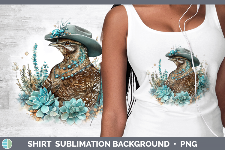 Woodland Teal Cowboy Grouse Shirt Sublimation Background Des