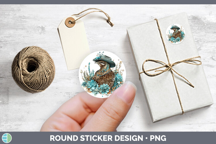 GorgeousWoodland Teal Cowboy Stickers design.