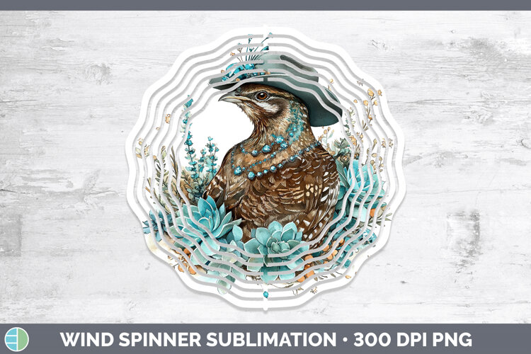 GorgeousWoodland Teal Cowboy Wind Spinner design.