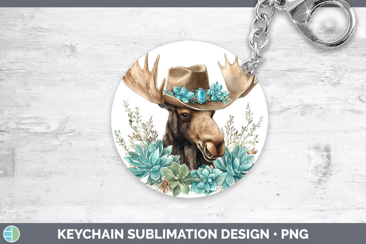 GorgeousWoodland Teal Cowboy Keychain design.