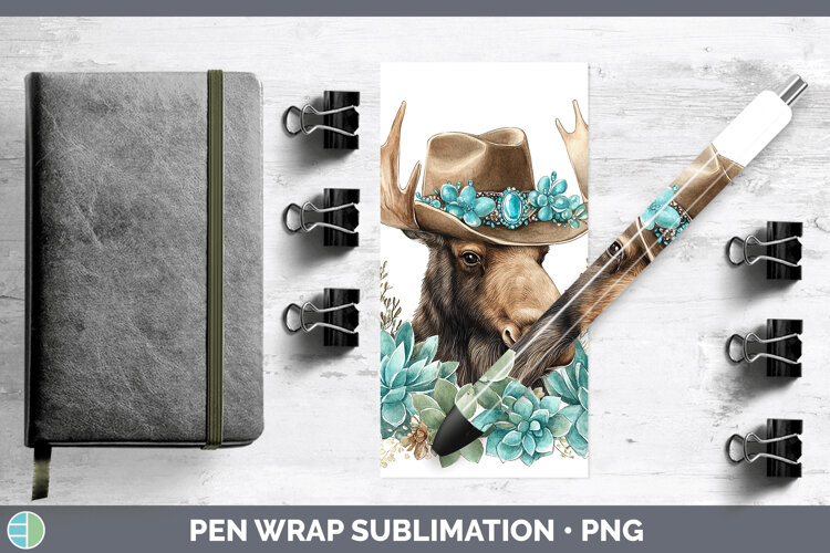 GorgeousWoodland Teal Cowboy Pen Wrap design.