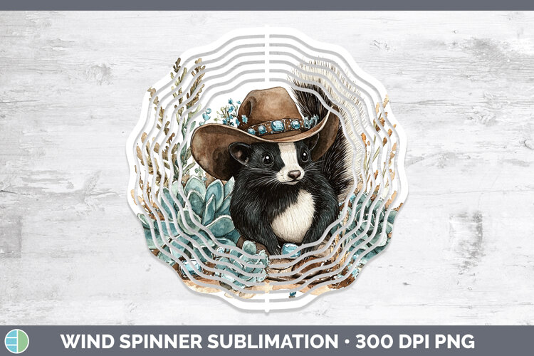 GorgeousWoodland Teal Cowboy Wind Spinner design.