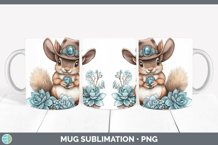 GorgeousWoodland Teal Cowboy Mug Wrap design.