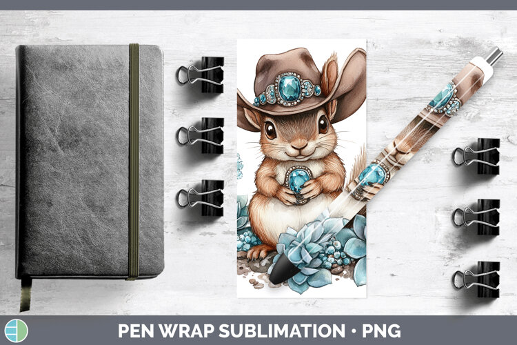 GorgeousWoodland Teal Cowboy Pen Wrap design.