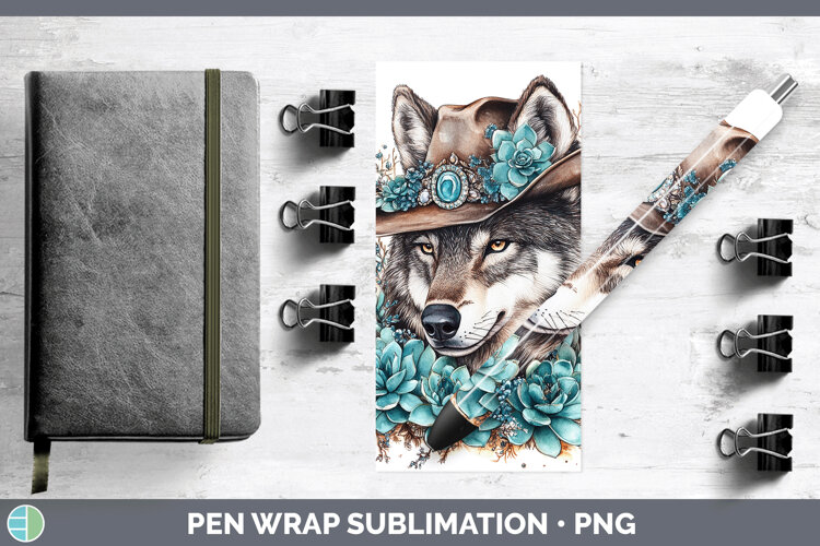 GorgeousWoodland Teal Cowboy Pen Wrap design.