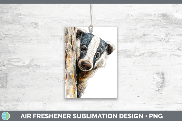 Badger Air Freshener Woodland Tree Peek Sublimation Car Fres