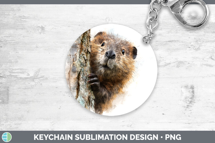 GorgeousWoodland Tree Peek Keychain design.