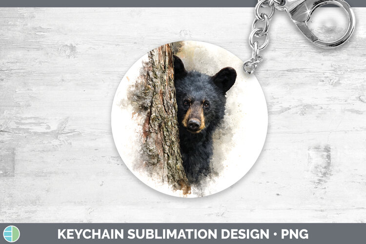 GorgeousWoodland Tree Peek Keychain design.