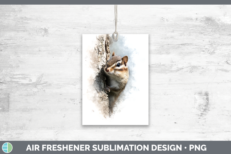 Chipmunk Woodland Tree Peek Air Freshener Sublimation Design