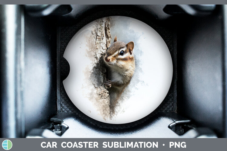 GorgeousWoodland Tree Peek Car Coaster design.