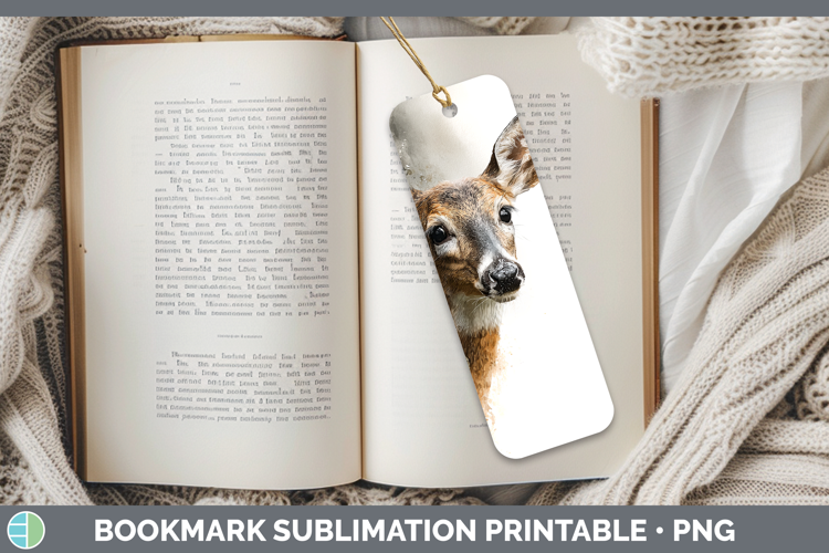 Deer Woodland Tree Peek Bookmark Sublimation Design