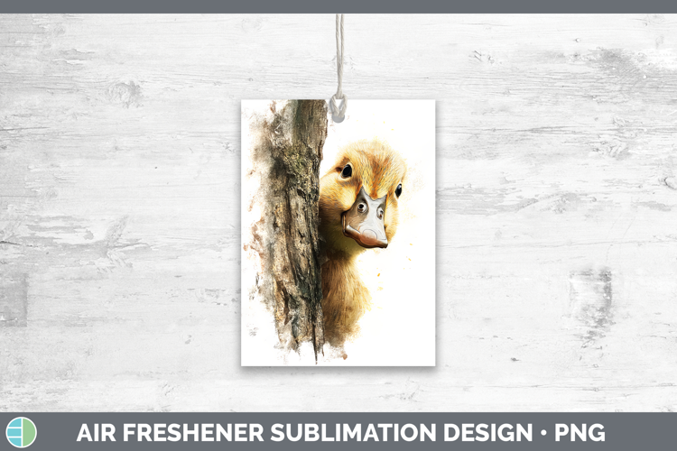Duck Woodland Tree Peek Air Freshener Sublimation Design